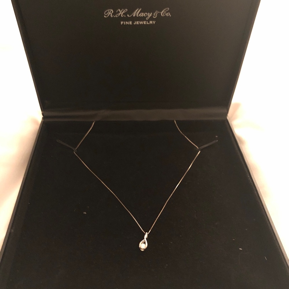 14k sterling silver diamond necklace